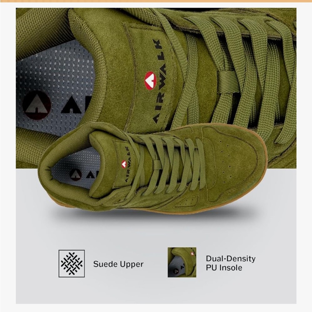 Airwalk Men's Mongo , Green High-Top Safety Working Sneakers - Picture 8 of 11
